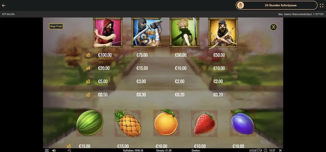 ninja-fruits-auszahlungstabelle