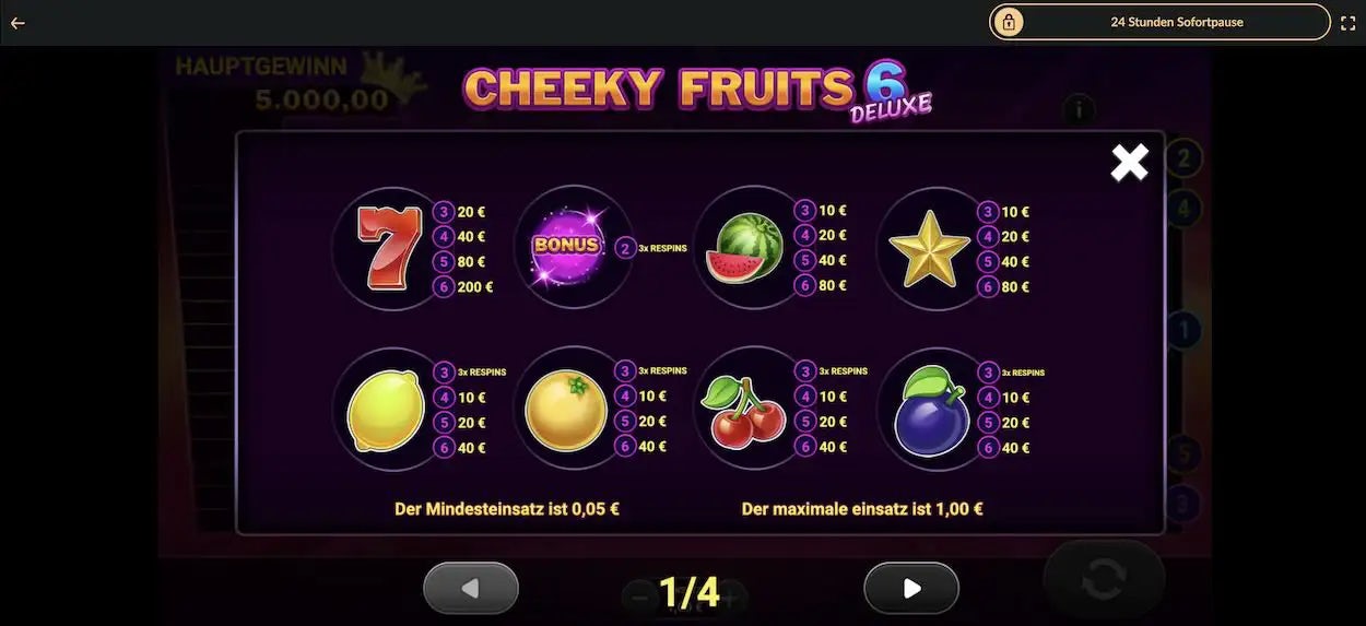 cheeky-fruits-6-deluxe-auszahlungstabelle